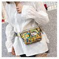 Factory Wholesale Cartoon Print Adjustable Handle Chest Messenger Bag Leather Fanny Pack Ladies PU Waist Bags for Women